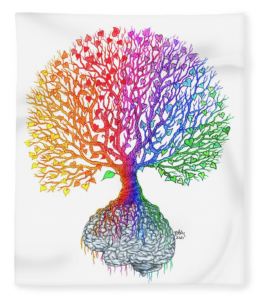 Tree Fleece Blanket featuring the drawing Plot Twist by Baruska A Michalcikova