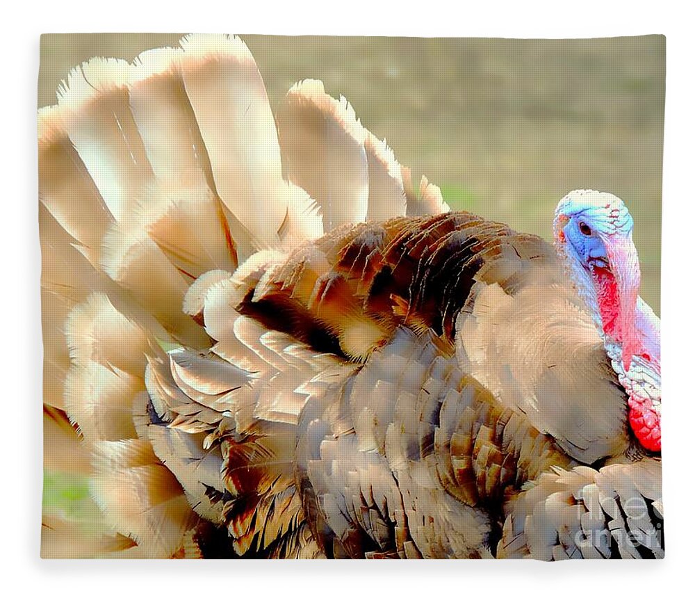 Turkeys Fleece Blanket featuring the photograph Plumage On Parade by Tami Quigley