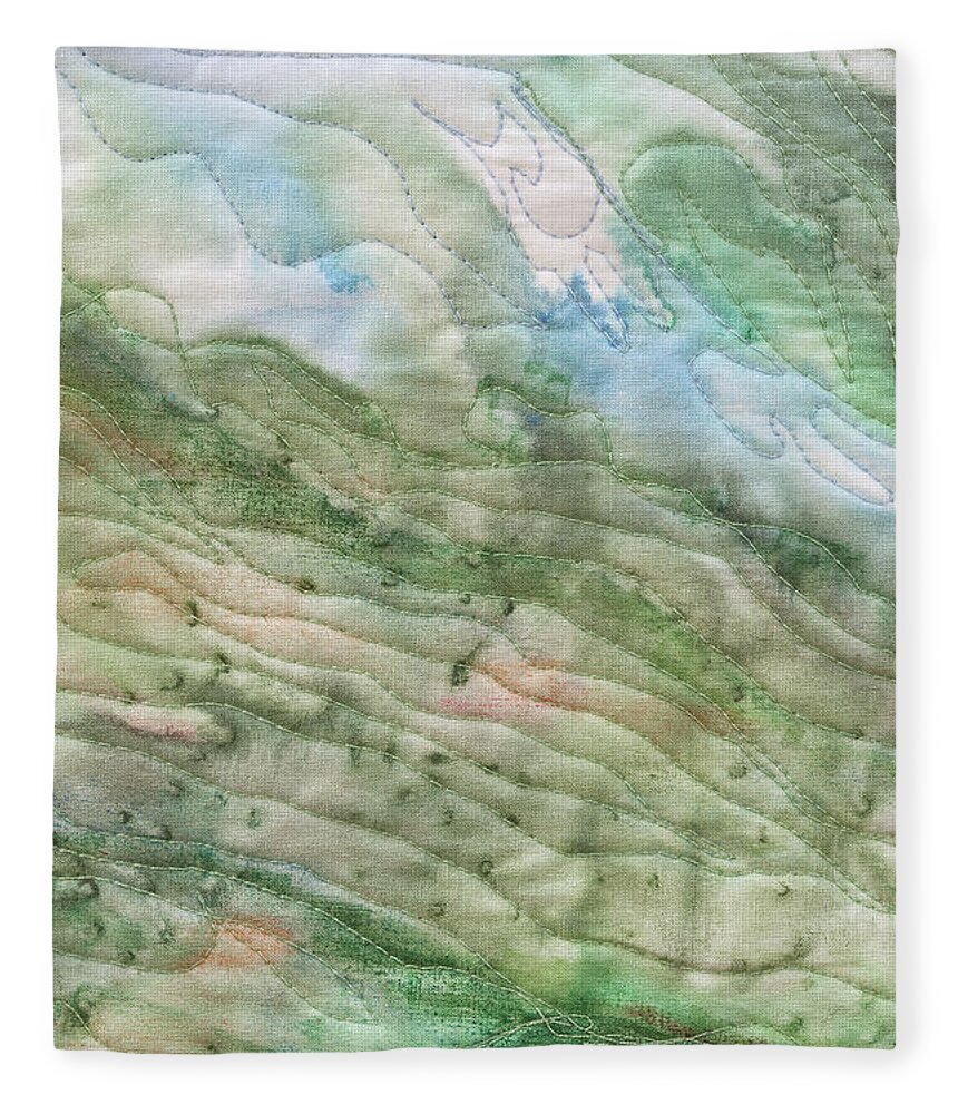 Fiber Art Fleece Blanket featuring the mixed media Point Bonita 2 by Vivian Aumond