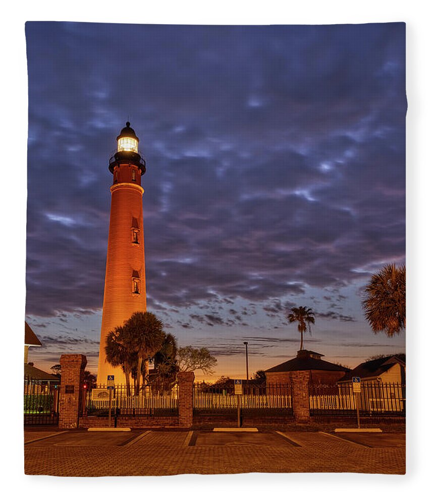 Donnatwifordphotography Fleece Blanket featuring the photograph Ponce De Leon Lighthouse by Donna Twiford