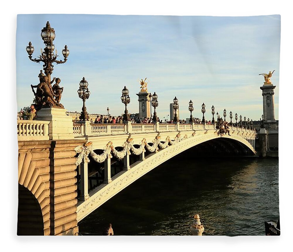 Pont Alexandre Iii Fleece Blanket featuring the photograph Pont Alexandre III by Mingming Jiang