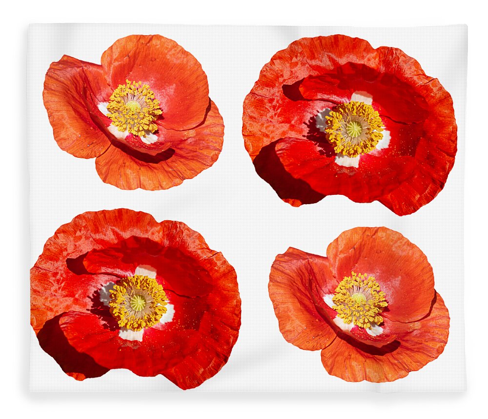 Ornamental Poppy Fleece Blanket featuring the photograph Poppy Design 2021-1 by Thomas Young
