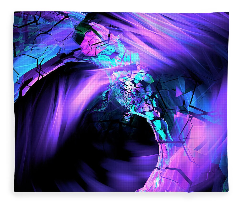 Fractal Fleece Blanket featuring the digital art Portal #2 by Mary Ann Benoit