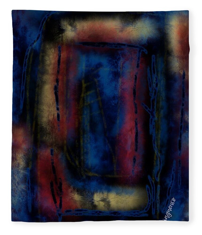 Portal Fleece Blanket featuring the digital art Portal #23 by Ljev Rjadcenko