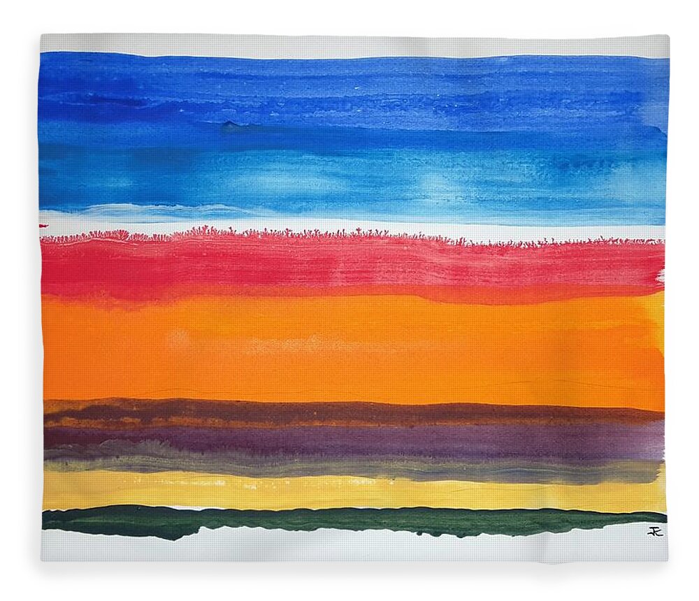 Watercolor Fleece Blanket featuring the painting Portland Light by John Klobucher