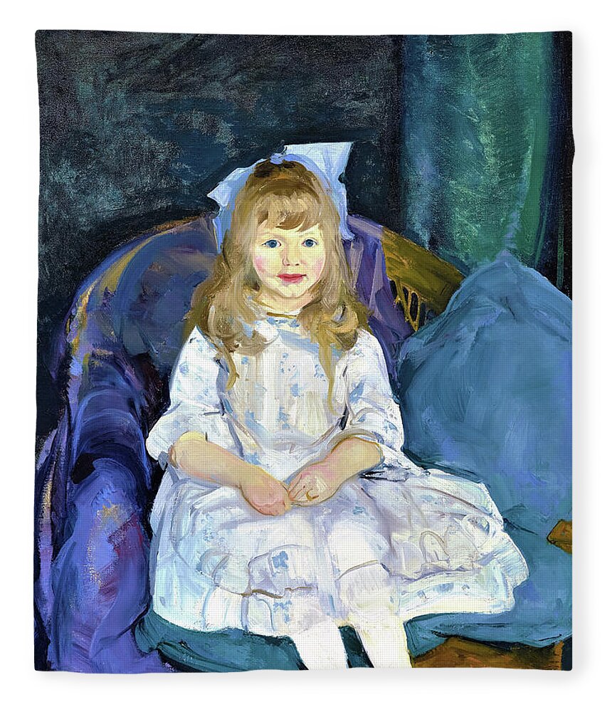 Portrait Of Anne Fleece Blanket featuring the painting Portrait of Anne - Digital Remastered Edition by George Wesley Bellows