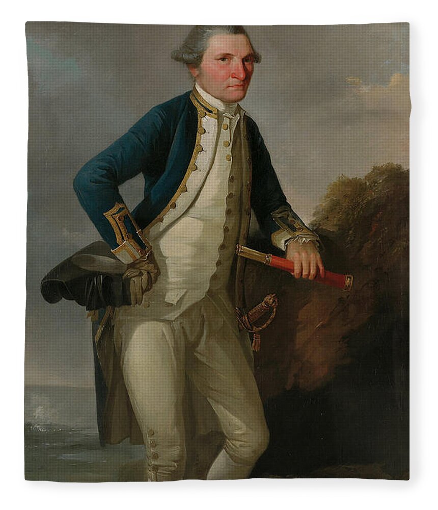 Portrait of Captain James Cook Fleece Blanket by John Webber - Pixels