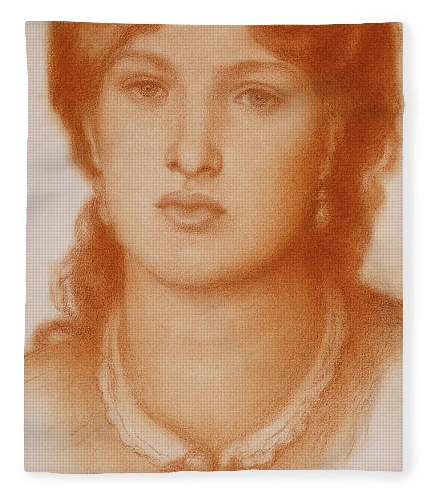Portrait of Fanny Cornforth, 1868 Fleece Blanket for Sale by Dante Gabriel  Charles Rossetti