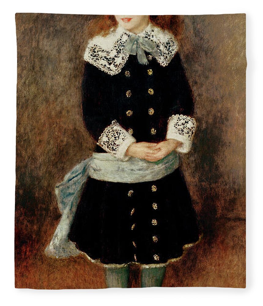 Renoir Fleece Blanket featuring the painting Portrait of Martha Berard by Pierre-Auguste Renoir
