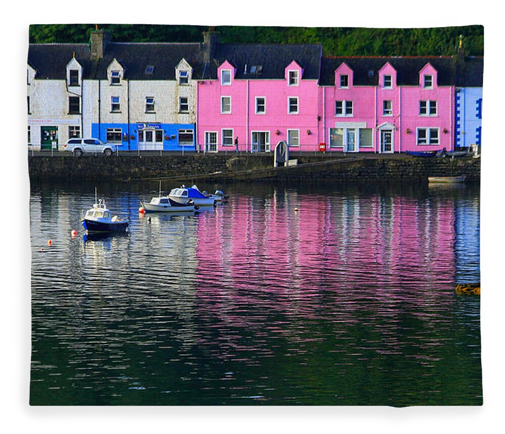 Portree Fleece Blanket featuring the photograph Portree On Skye by Gene Taylor