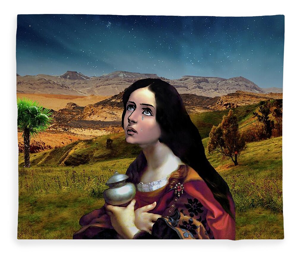 Mary Fleece Blanket featuring the digital art Precious Gift by Norman Brule