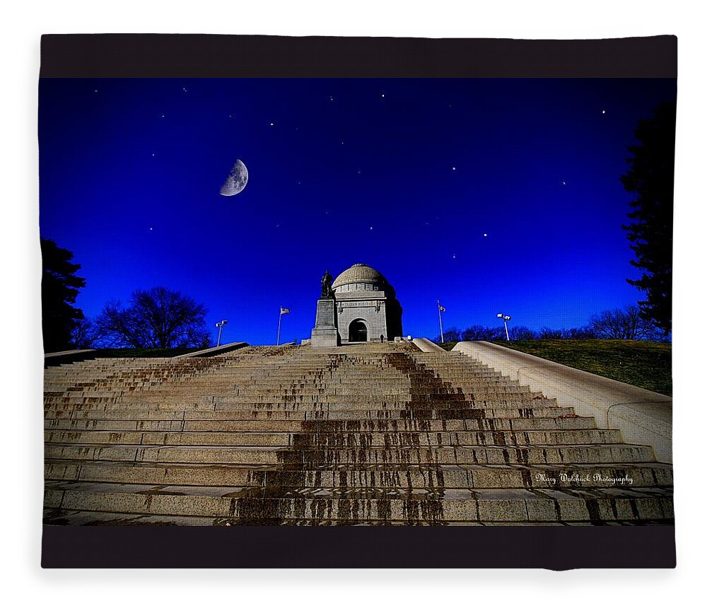 President William Mckinley Fleece Blanket featuring the photograph President McKinley Monument by Mary Walchuck