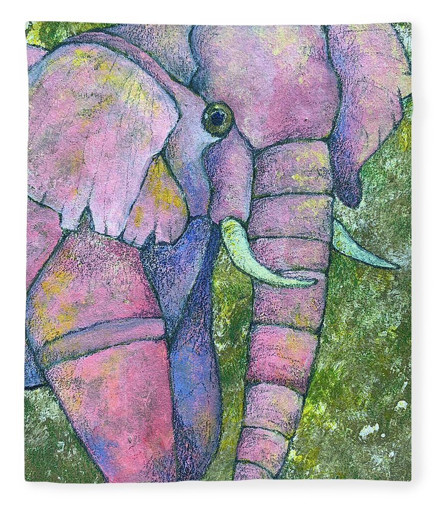 Pink Fleece Blanket featuring the photograph Pretty in Pink Elephant by AnneMarie Welsh