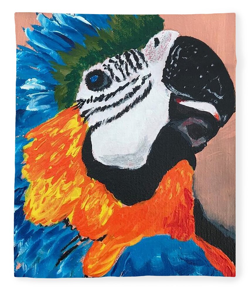 Pets Fleece Blanket featuring the painting Pretty Polly by Kathie Camara