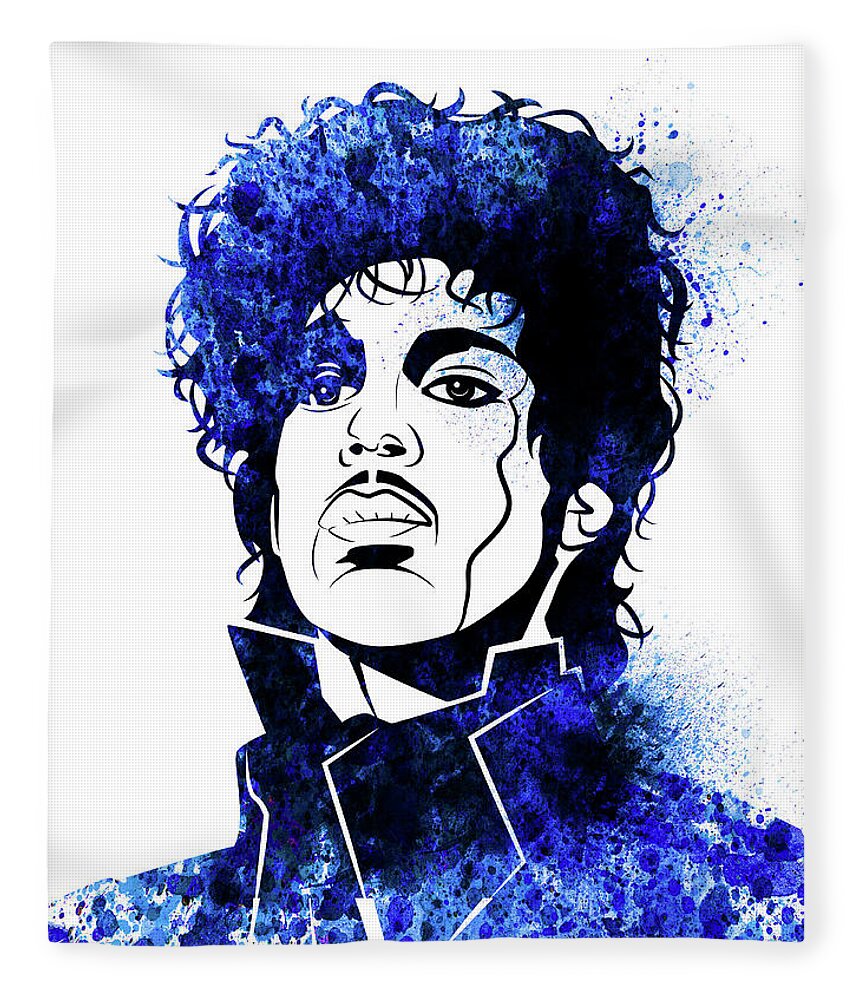 Prince Fleece Blanket featuring the digital art Prince Watercolor by Naxart Studio
