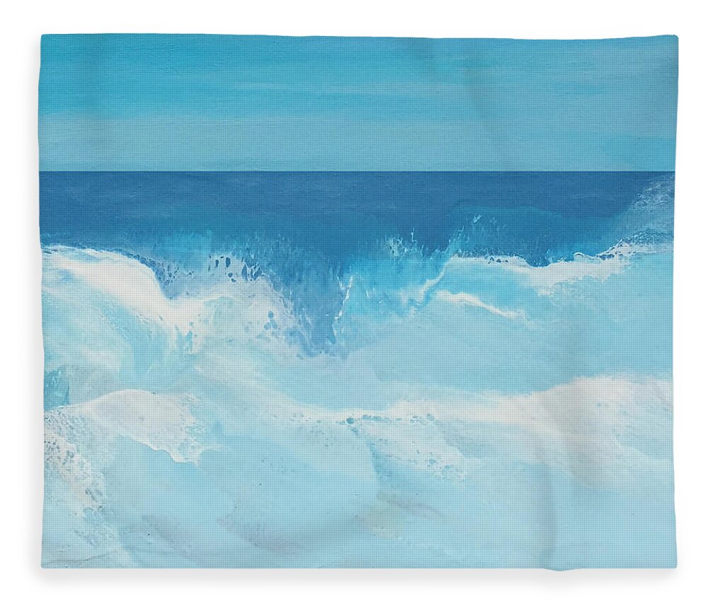 Beach Fleece Blanket featuring the mixed media Private Beach by Linda Bailey
