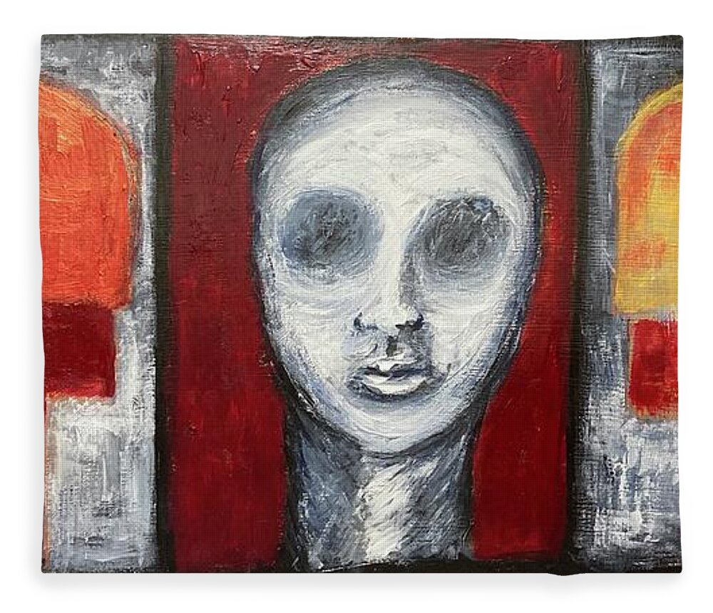Head Fleece Blanket featuring the painting Progression 2 by David Euler