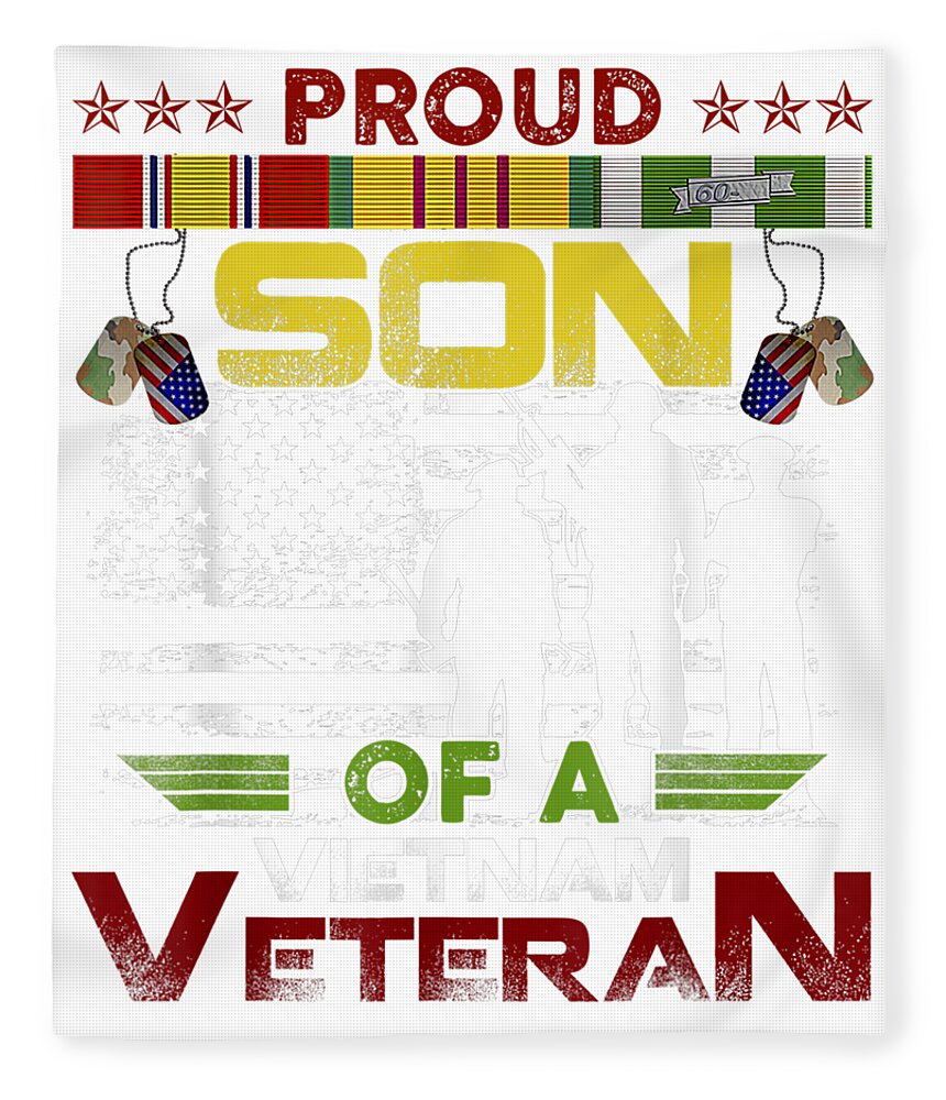 - Proud to have served Vietnam Veteran 50 X 60 Fleece Throw Blanket 