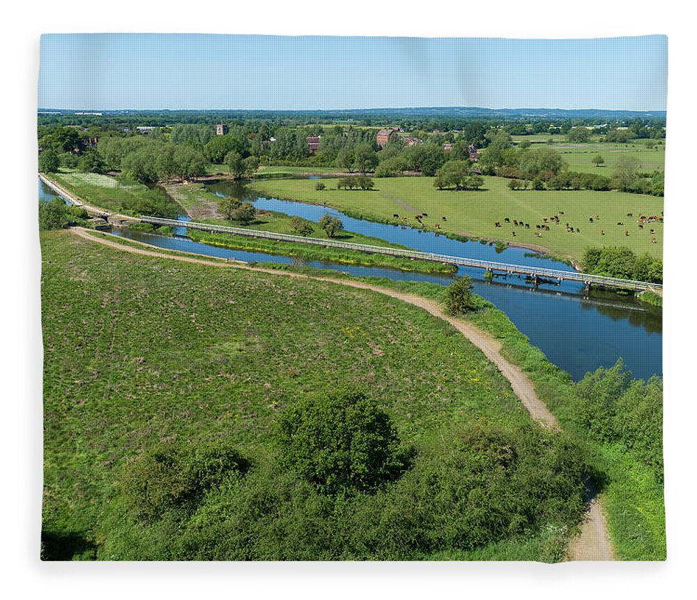 Alrewas Fleece Blanket featuring the photograph Quarter Mile Bridge 1 by Steev Stamford