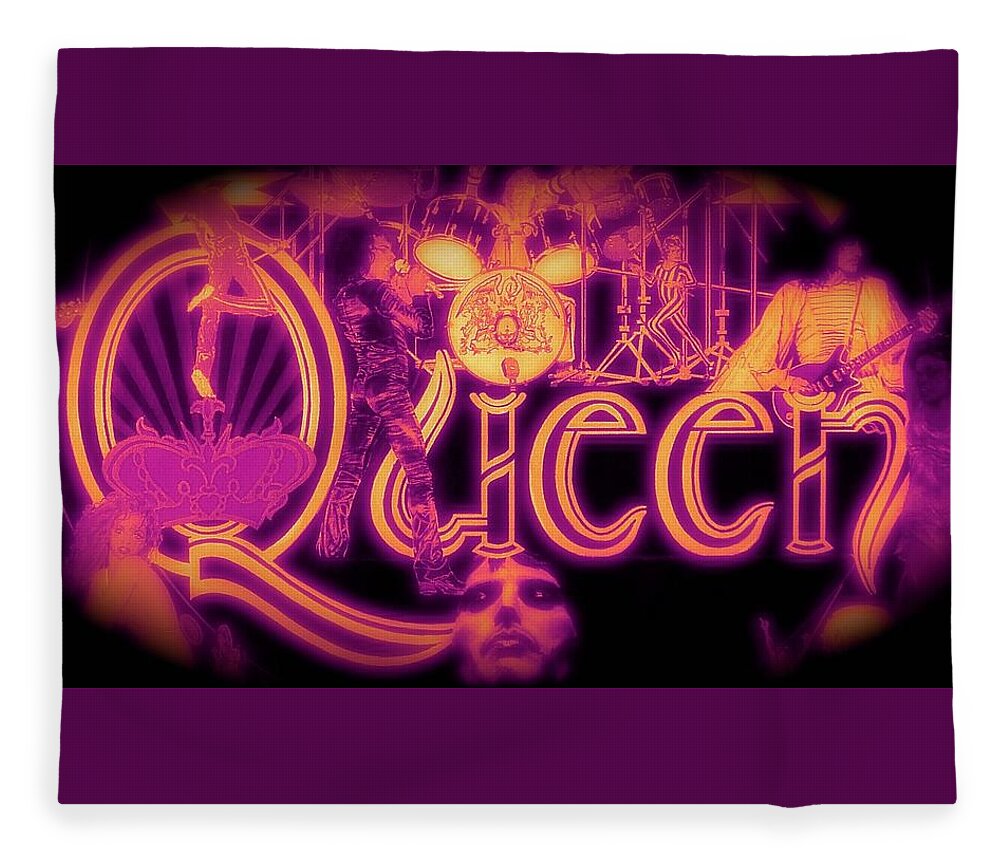Queen Fleece Blanket featuring the drawing Queen 2 - detail by Sean Connolly
