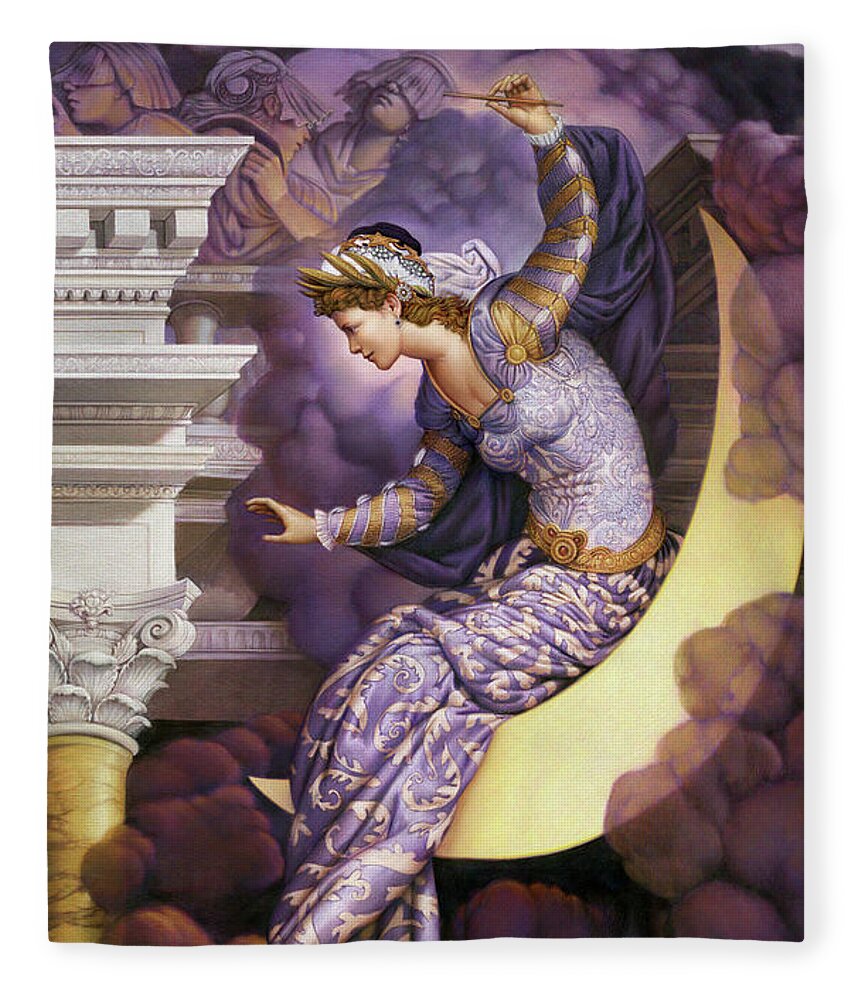 Queen Of The Night Fleece Blanket featuring the painting Queen of the Night by Kurt Wenner