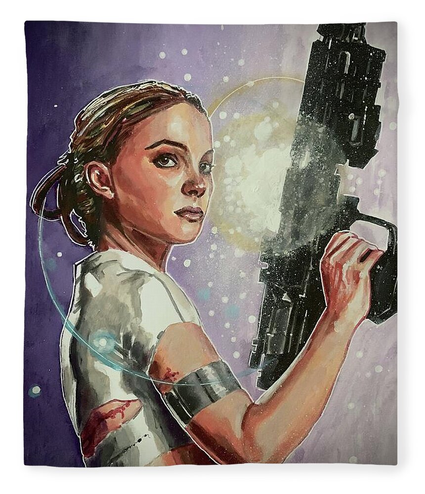 Star Wars Fleece Blanket featuring the painting Queen Senator Mother - Padme Amidala by Joel Tesch