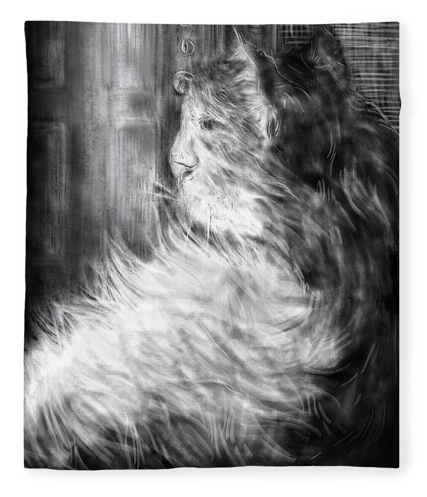 Cat Fleece Blanket featuring the digital art Quiescence by Angela Weddle