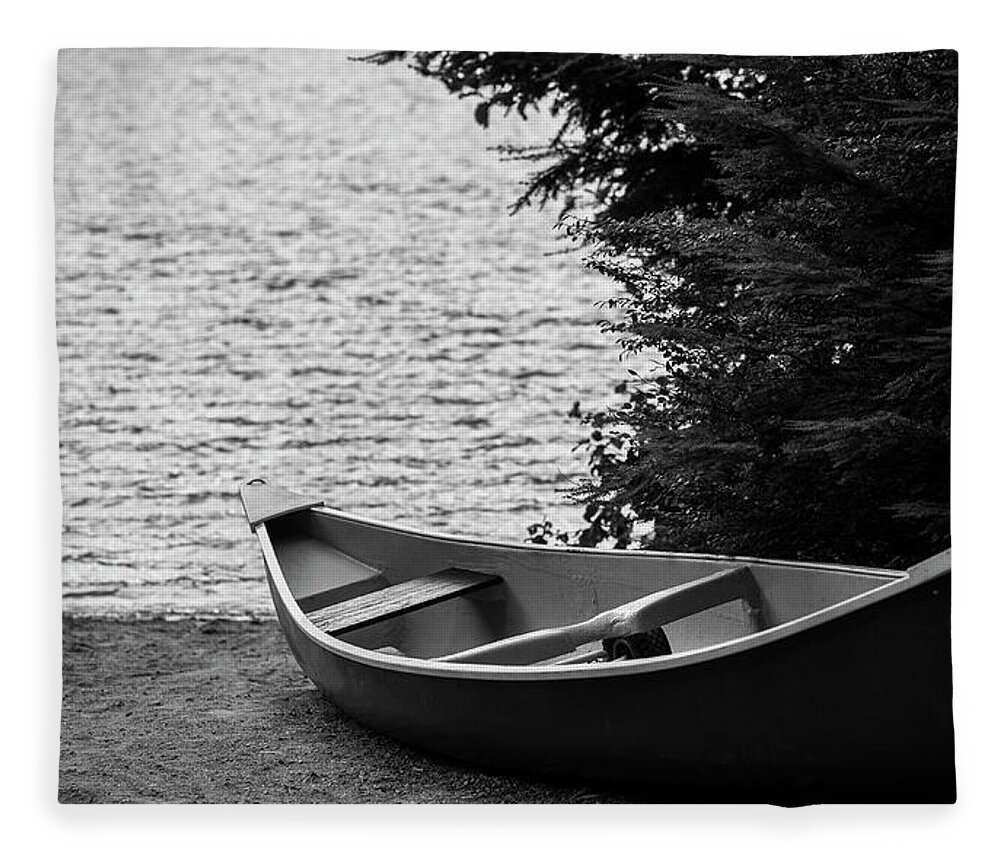Canoe Fleece Blanket featuring the photograph Quiet Canoe by Jim Whitley