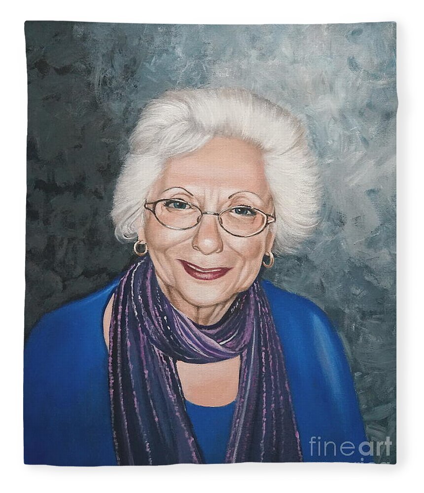 Simon Fleece Blanket featuring the painting Rozzi Simon by Christopher Shellhammer