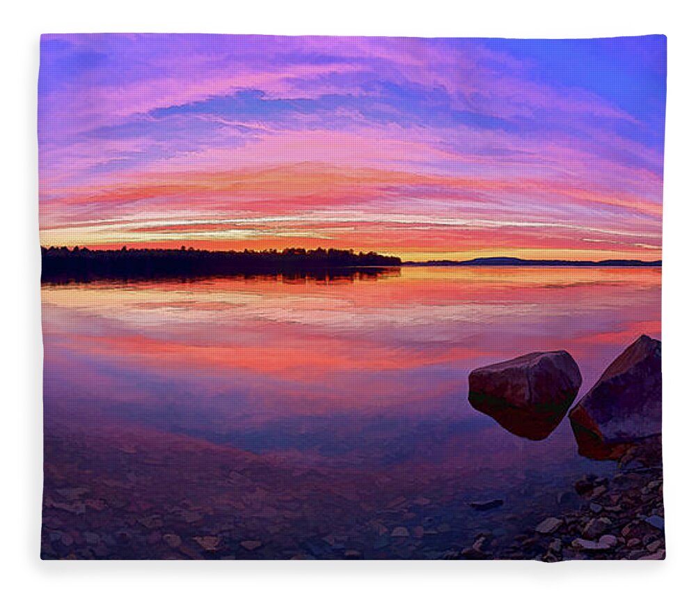 Nature Fleece Blanket featuring the photograph Radiant Sunset by ABeautifulSky Photography by Bill Caldwell