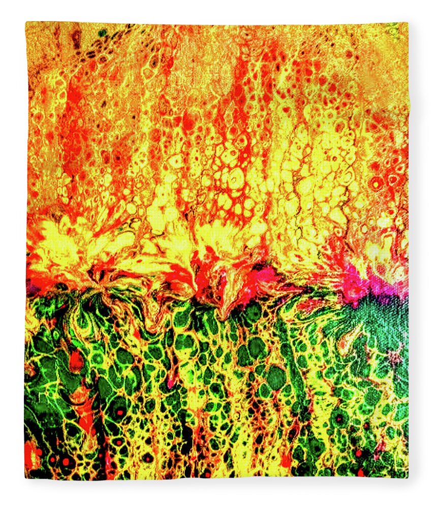 Spring Fleece Blanket featuring the painting Raging Spring by Anna Adams