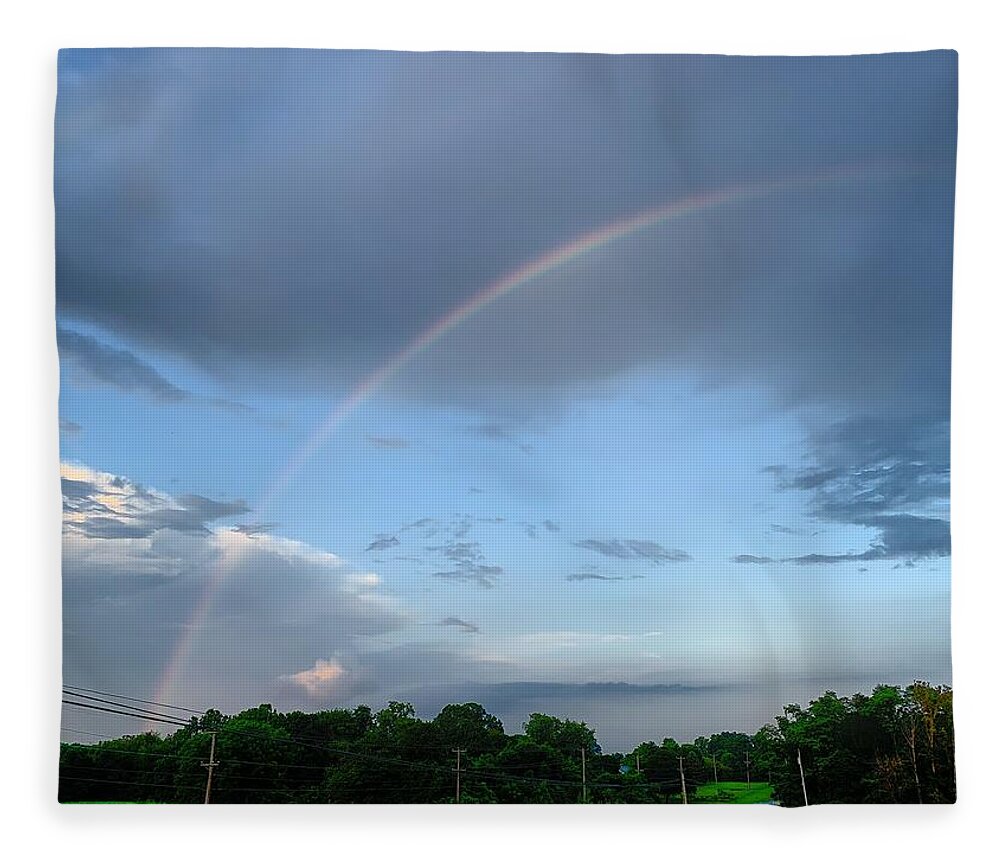 Rainbow Fleece Blanket featuring the photograph Rainbow after the Storm by Chris Montcalmo