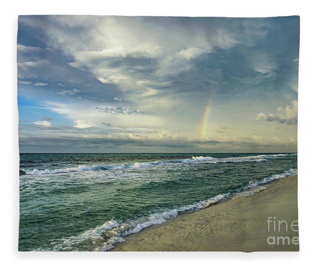 Rainbow Fleece Blanket featuring the photograph Rainbow Beach by Beachtown Views