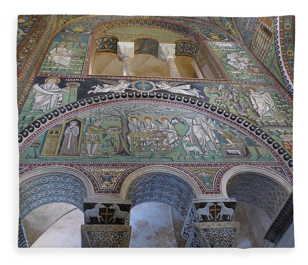 Basilica De San Vitale Fleece Blanket featuring the photograph Ravenna 3 by Lisa Mutch