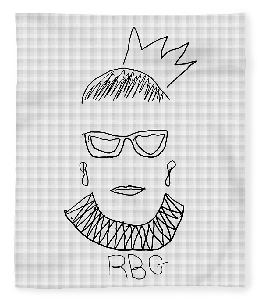 Ruth Bader Ginsburg Fleece Blanket featuring the painting RBG Ruth Bader Ginsburg Drawing 2 by Tony Rubino