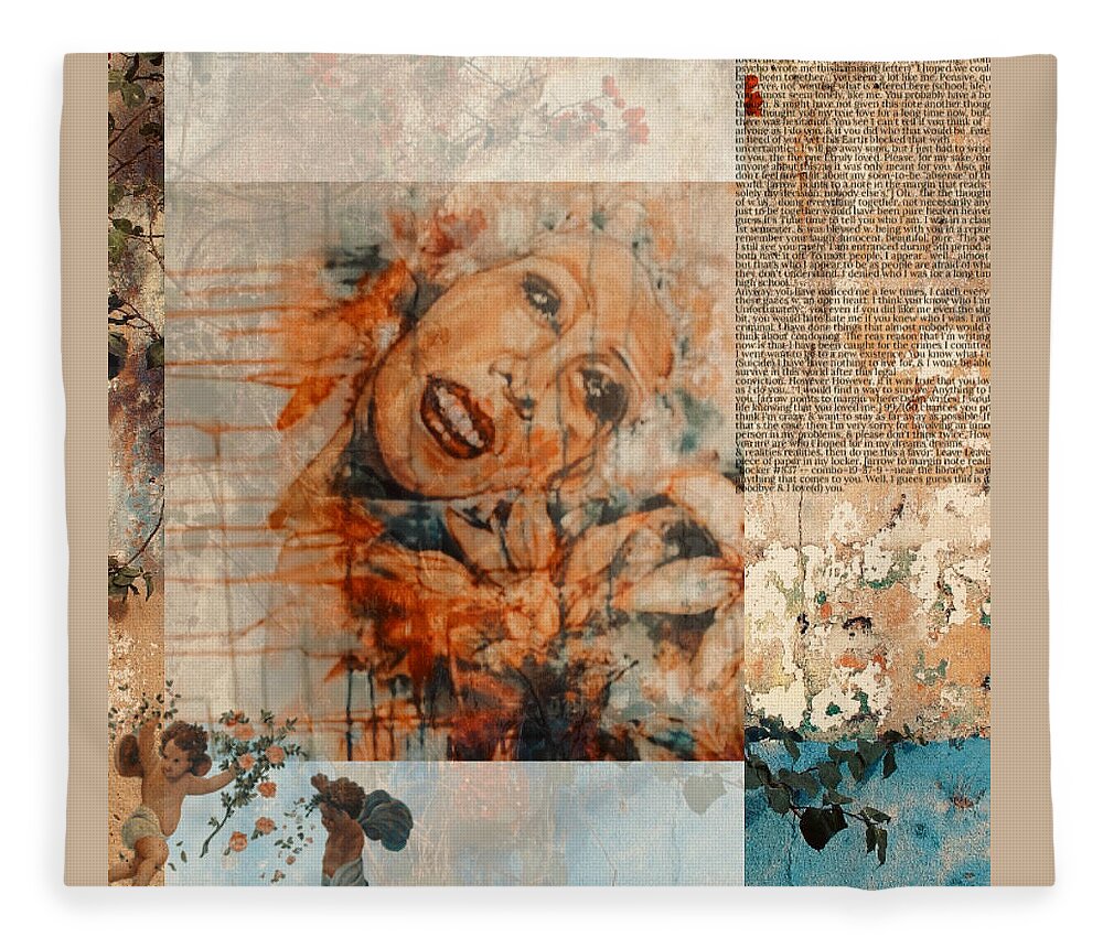 Fleece Blanket featuring the painting Read All About It by Try Cheatham