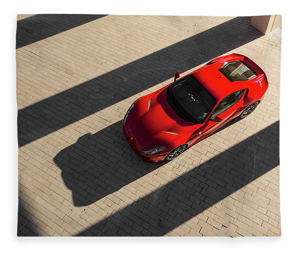 Ferrari Fleece Blanket featuring the photograph Ready To Go by David Whitaker Visuals