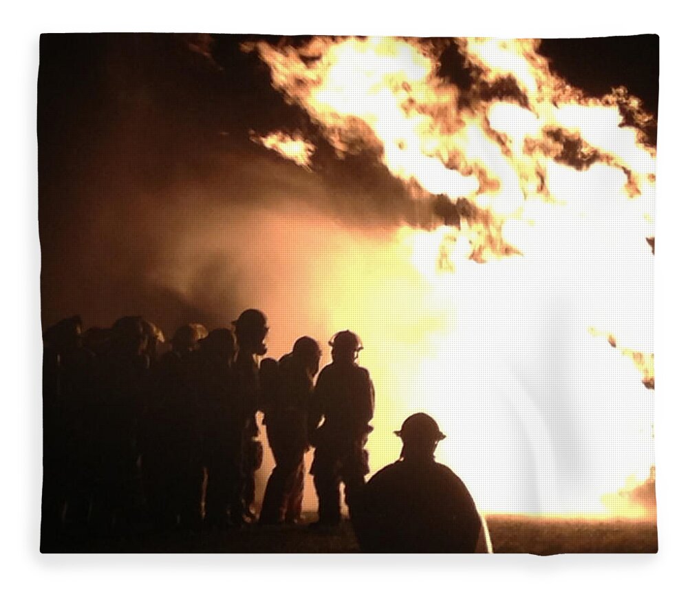 Firefighter Fleece Blanket featuring the photograph Real Heroes in Action by Lee Darnell