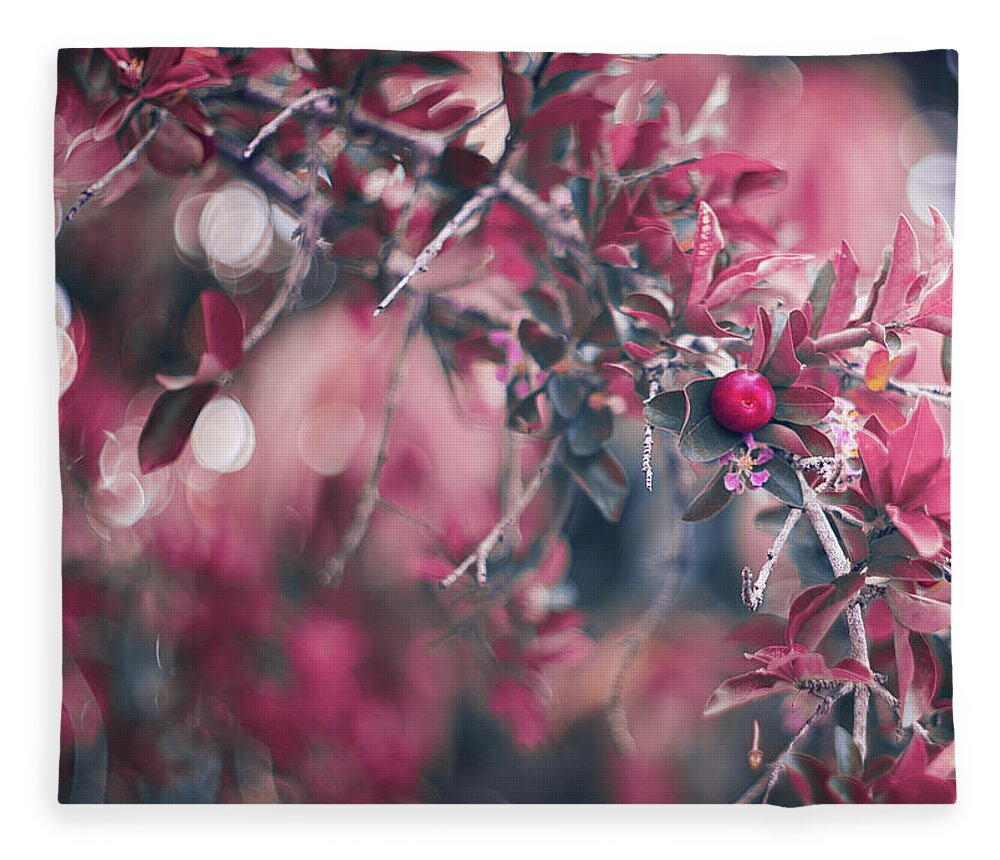 Nature Art Fleece Blanket featuring the photograph Cherry Tree by Gian Smith