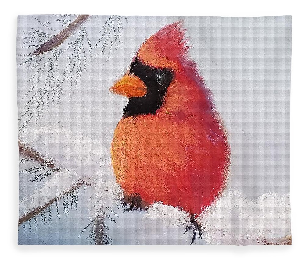  Fleece Blanket featuring the pastel Red by Carol Corliss
