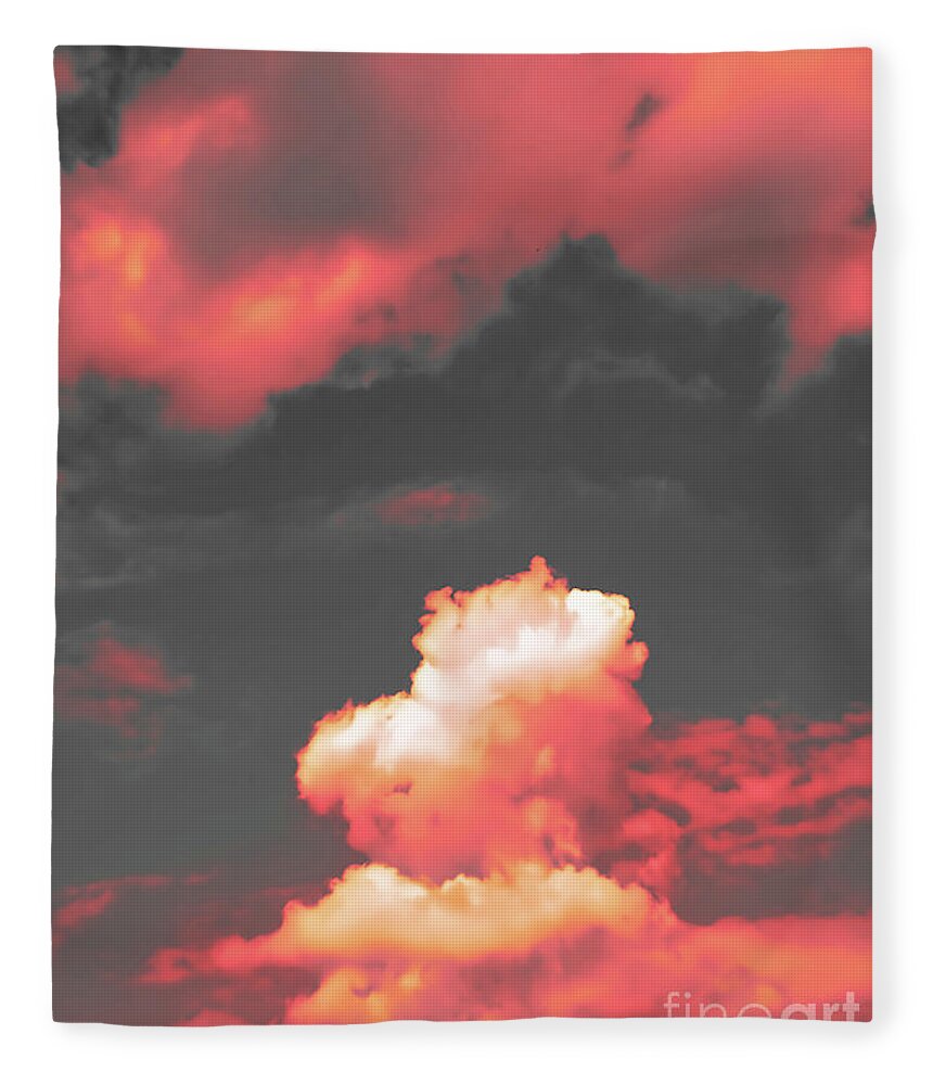 Digital Art Fleece Blanket featuring the photograph Red cloud by Pics By Tony