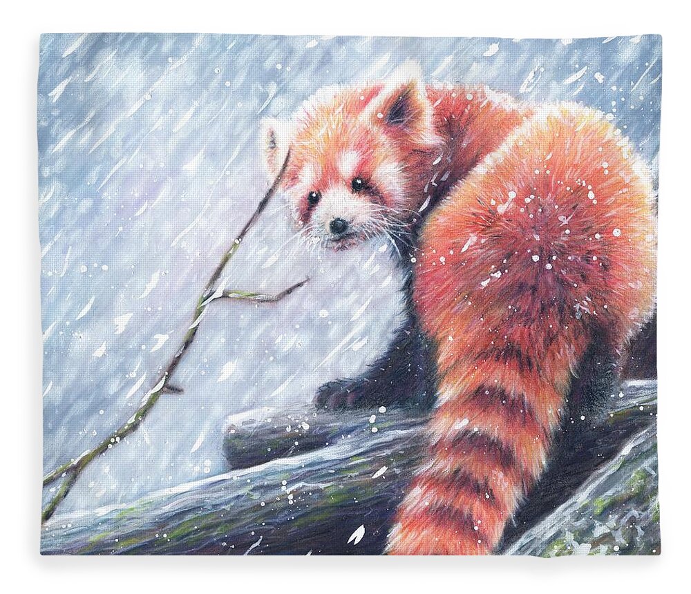  Fleece Blanket featuring the drawing In the Snow by Kirsty Rebecca