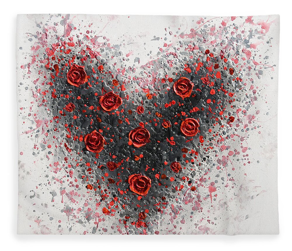 Heart Fleece Blanket featuring the painting Red Passion by Amanda Dagg