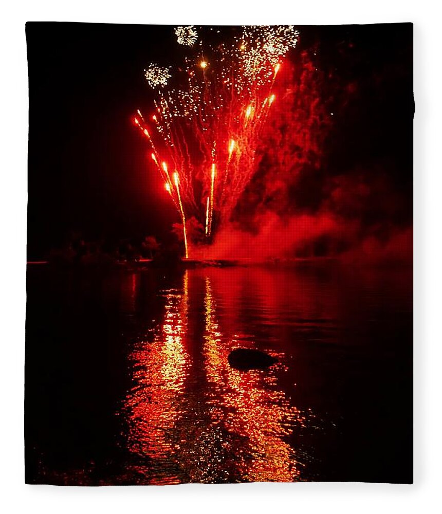 Fourth Of July Fleece Blanket featuring the photograph Red Reflections by On da Raks