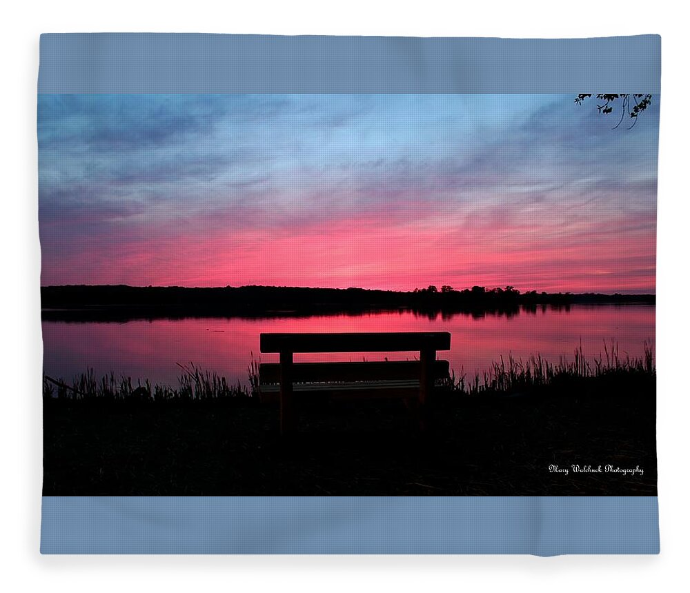 Sunset Fleece Blanket featuring the photograph Red Sky Sunset by Mary Walchuck