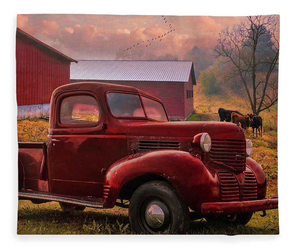 1937 Fleece Blanket featuring the photograph Reds at Sunrise by Debra and Dave Vanderlaan