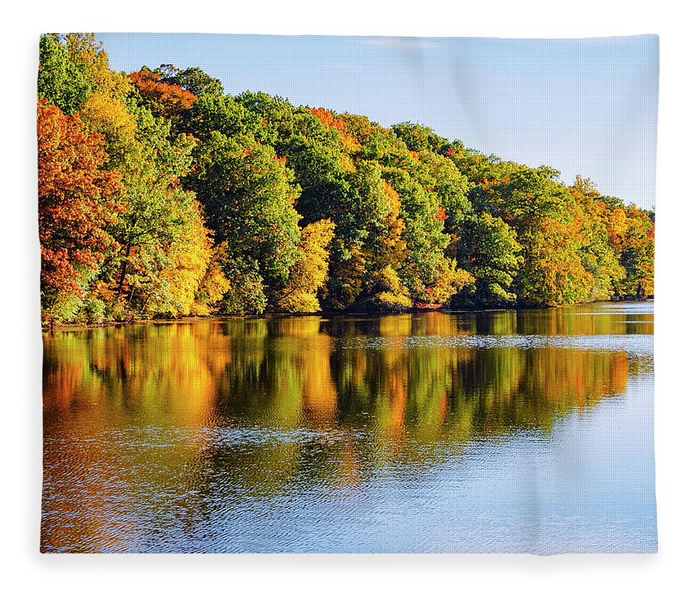 Fall Fleece Blanket featuring the photograph Reflecting on Fall by Marianne Campolongo