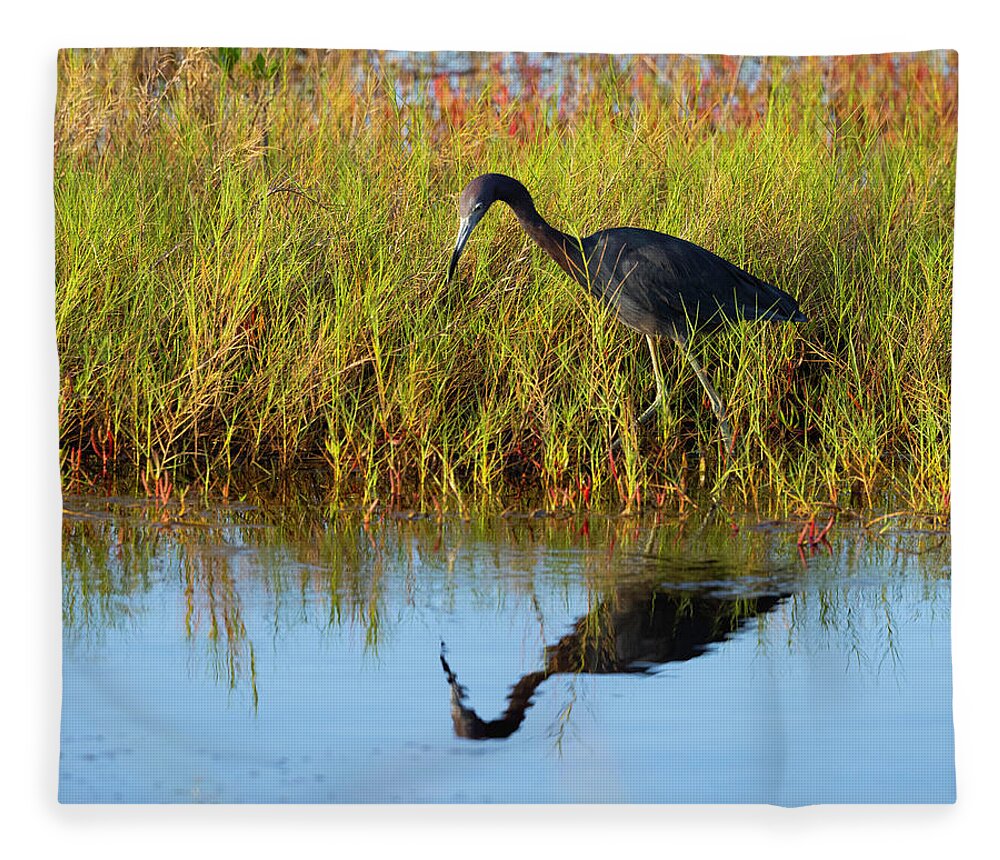 R5-2614 Fleece Blanket featuring the photograph Reflecting on Life by Gordon Elwell