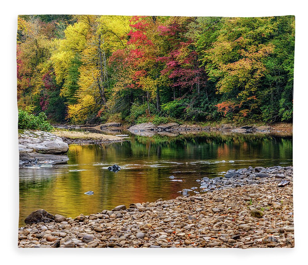 Williams River Fleece Blanket featuring the photograph Reflection on Williams River by Thomas R Fletcher