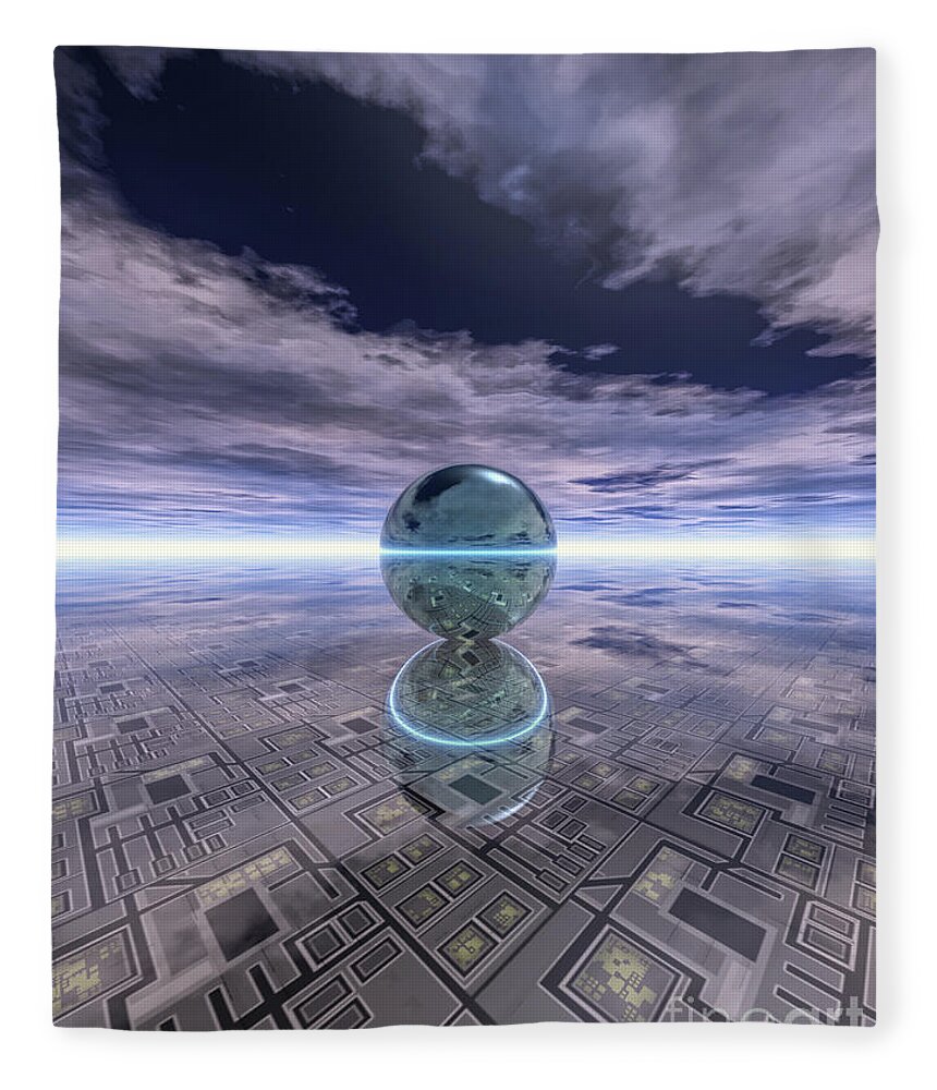 Motherboard Fleece Blanket featuring the photograph Reflections of Motherboard by Phil Perkins